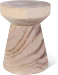 Athaliah Wooden Side Table, 15.8" Hand Carved Rustic Wood Tree Stump End Table by Athaliah