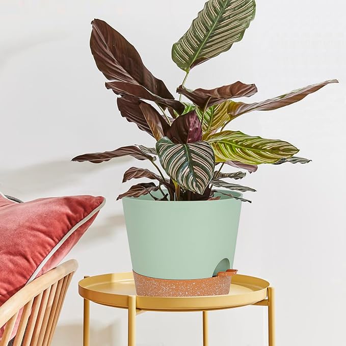 12inch Large Self Watering Plant Pot, Plastic Cylinder Planter - Image 4