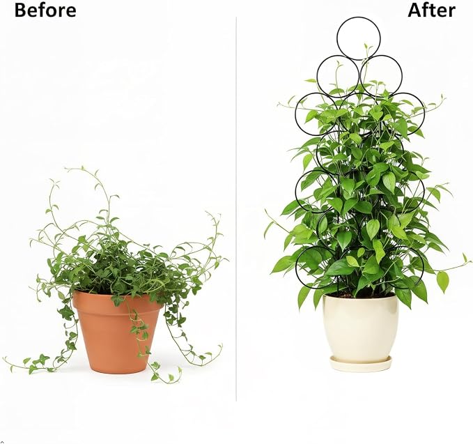 Plant Trellis for Climbing Plants Indoor Outdoor, Trlzey 3 Pack Stackable Metal - Image 3