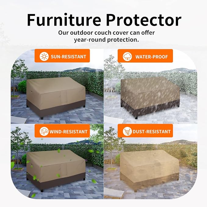 Easy-Going Waterproof Outdoor Couch Cover, Heavy Duty 3-Seater Patio Sofa Cover - Image 5