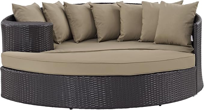 Modway Convene Wicker Rattan Outdoor Patio Poolside Sectional Sofa Daybed - Image 5