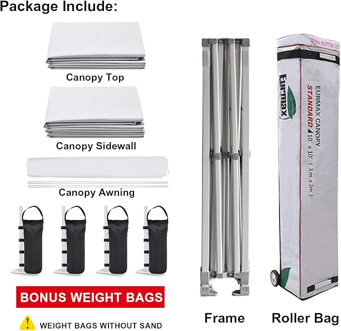 Eurmax USA 10 x 10 Pop up Canopy Commercial Tent Outdoor Party Canopies - Image 8