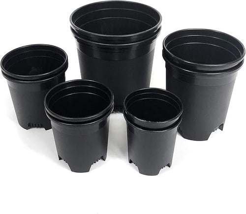 10 Pack Plastic Black Plant Pots Nursery Gardening Planters 4 in to 7.5 Inch - Image 2