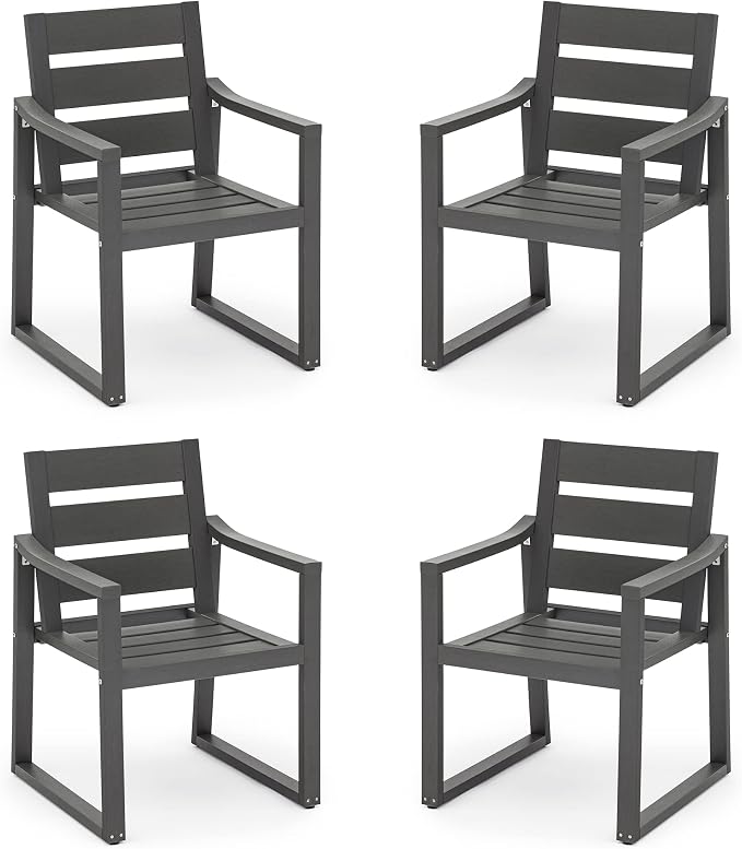 HDPS Outdoor Dining Chairs Set of 4, Patio Dining Chairs by COZYMAN