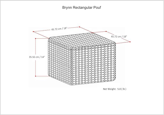 SIMPLIHOME Brynn Square Pouf - Image 3