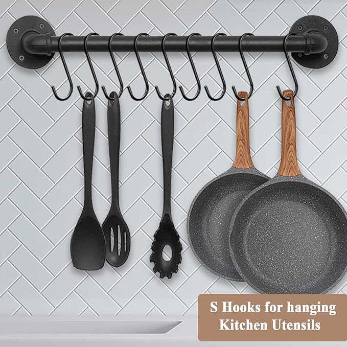 30 Pack 3.7 inch Length S Hooks Black Steel S Shaped Hooks - Image 4