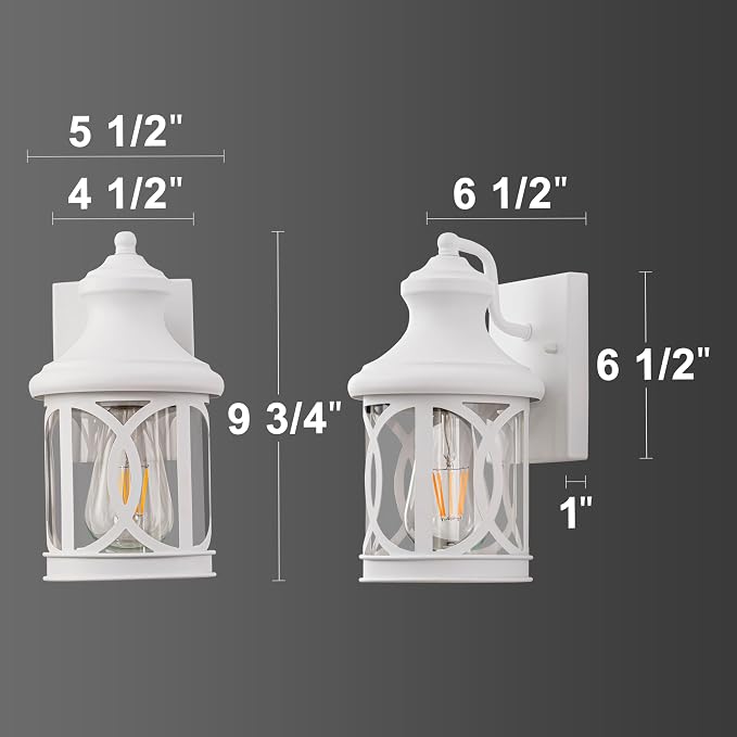 2-Pack Outdoor Wall Lights, Porch Lights, Waterproof Outdoor Wall Sconce - Image 5
