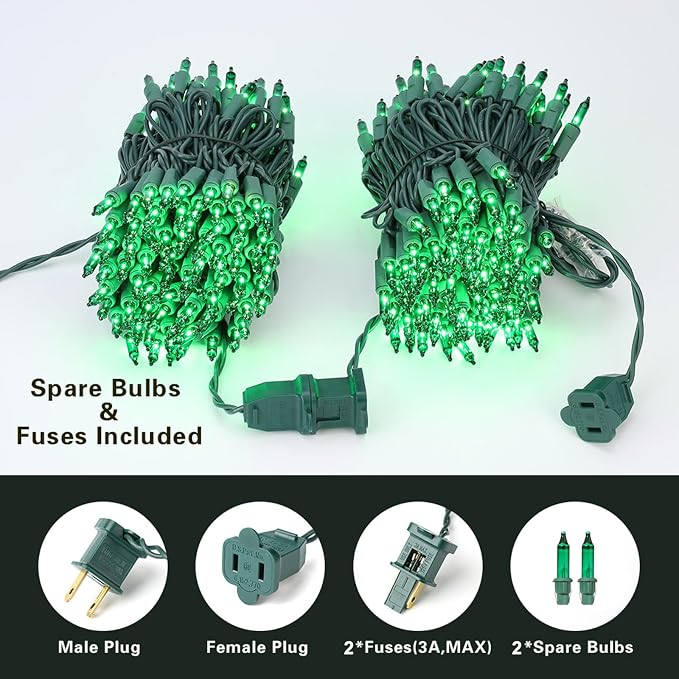 BrizLabs Green St Patrick's Day String Lights, Connectable Green Mini Light Set - Image 7