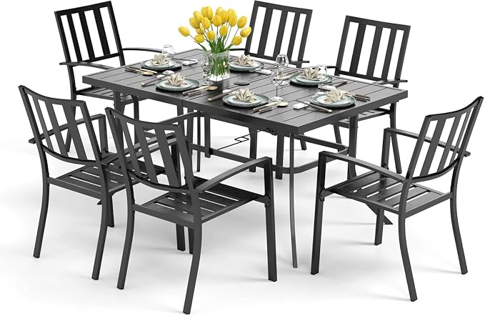 PHI VILLA 7 Piece Outdoor Dining Set by PHIVILLAThepioneerofcomfortablehouseholdsupplies