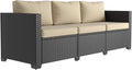 Aoxun 1 Piece 3-Seats Sofa Patio Furniture Set, Wicker Outdoor Furniture by Aoxun