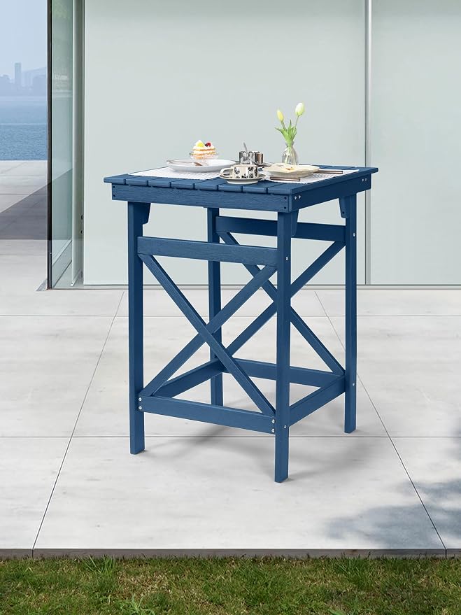 HDPE Outdoor Bar Table, All Weather HDPE High Top Pub Table, Square HDPE Patio - Image 9