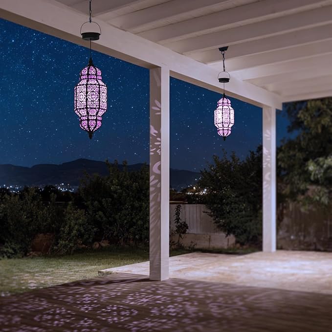 18 Inch High Large Hanging Solar Lights Outdoor Garden Decor, Decorative - Image 3