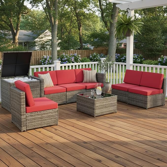 Tangkula 8 Pieces Wicker Patio Furniture Set - Image 3