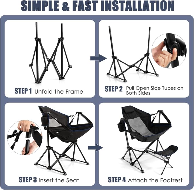 Tangkula Hammock Camping Chair, Portable Camp Chair - Image 5
