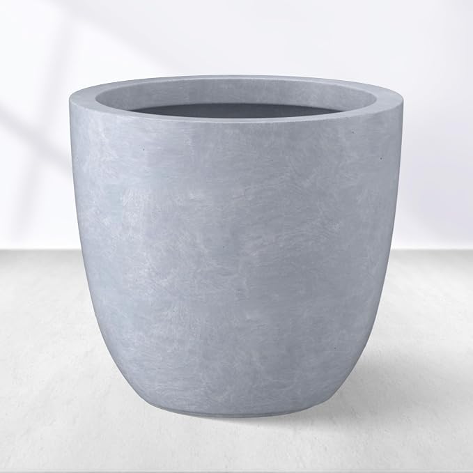 Kante 14 Inch Dia Round Concrete Planter, Indoor Outdoor Large Plant Pot by Kante