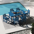 Outdoor HDPE Dining Set 7 Pieces, Patio Table by PatioKingdom