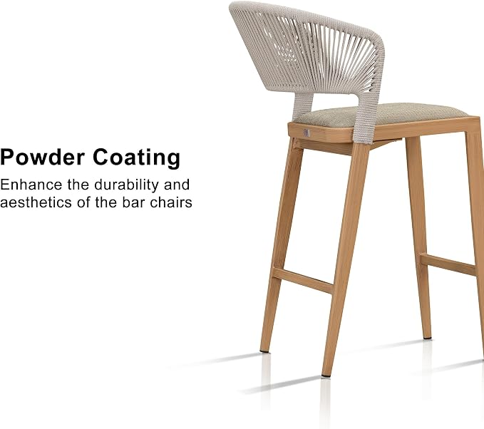 PURPLE LEAF Counter Height Bar Stool Set of 2 Outdoor Stool Chair - Image 7