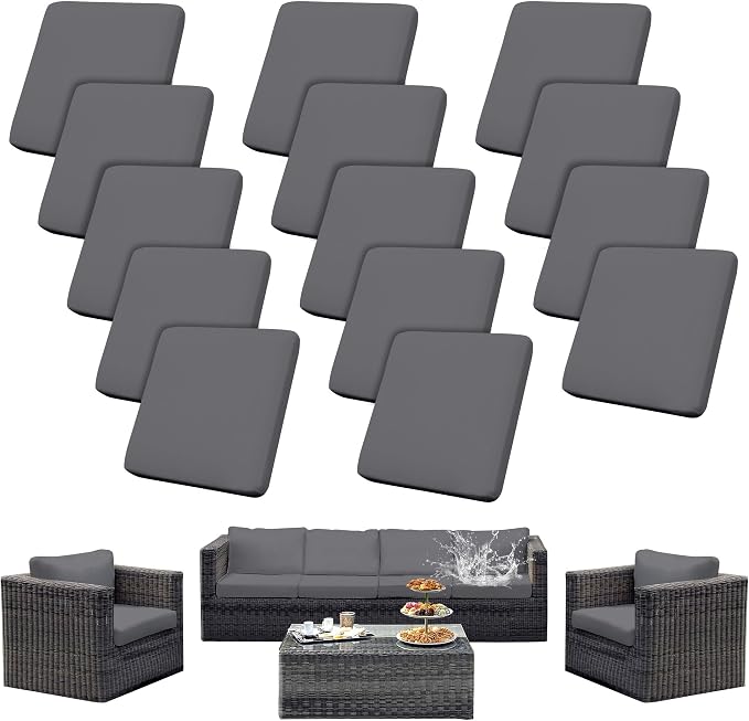 Outdoor Cushion Covers Set, Replacement by SUKAIKEQA