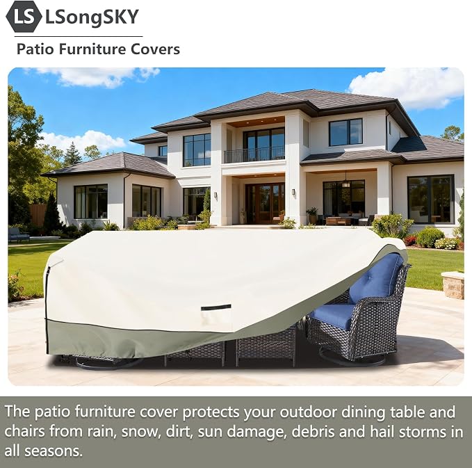 Outdoor Furniture Covers Waterproof, 600D Heavy Duty Patio Cover - Image 5
