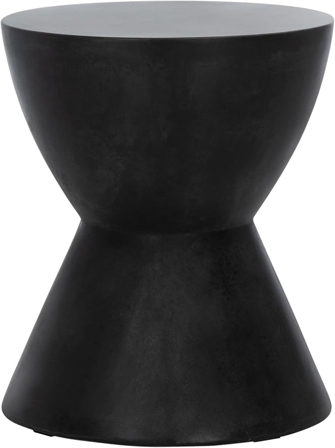 Safavieh Outdoor Athena Black Modern Concrete Round Accent Table by SAFAVIEH