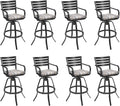 Pellebant 29.5" Outdoor Bar Stools Set of 8, Aluminum Swivel Patio Bar Height by Pellebant