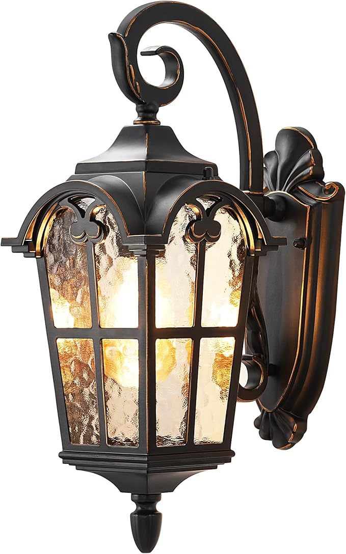 DEWENWILS Outdoor Wall Light Fixtures, Anti-Rust & Waterproof, Water Ripple by DEWENWILS