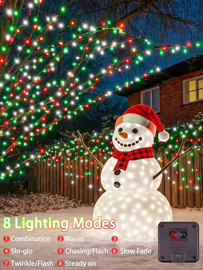 4 Pack 180FT Solar Christmas Lights Outdoor Waterproof, Super Bright 320 LED - Image 3