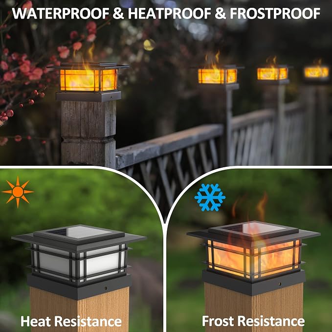 Dynaming 2 Pack Solar Post Cap Lights Outdoor - Image 9