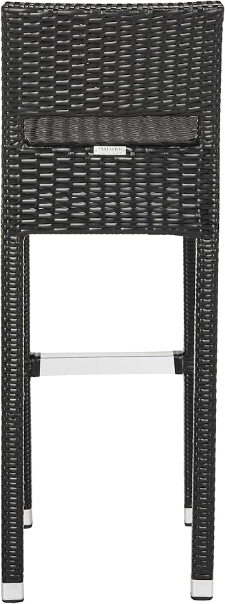 SAFAVIEH FOX5212A Collection Landry Black Indoor/Outdoor Bar Stool - Image 4