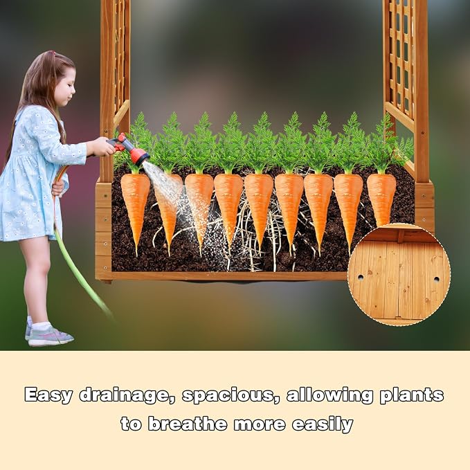 Raised Garden Bed Wooden Patio Planter - Image 5