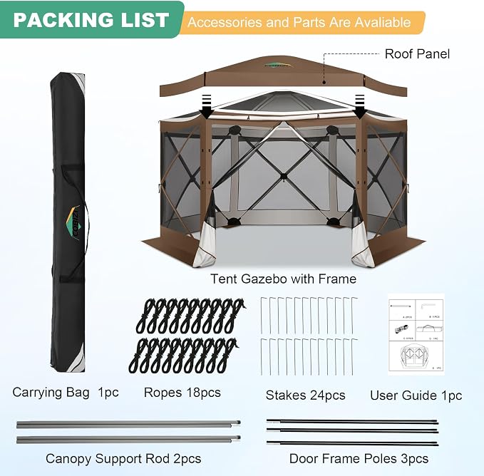 COBIZI 12x12 FT Pop Up Canopy Extendable Tent, Gazebos On Clearance, Screened - Image 7
