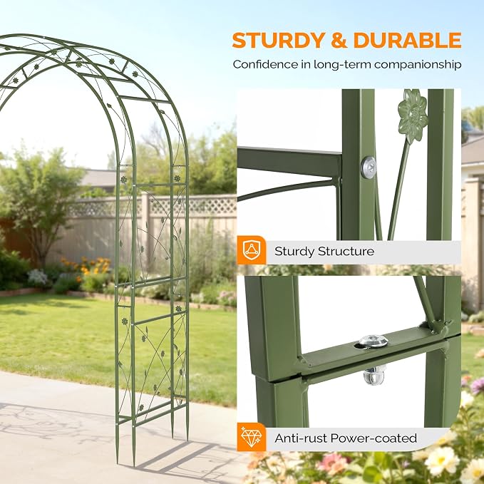 VINGLI Garden Arbor, Arch for Wedding Ceremony Party, Christmas Garden Decor - Image 6