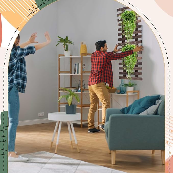 Weysat 4 Pcs Wall Planter Wooden Orchid Hanging Planter - Image 6