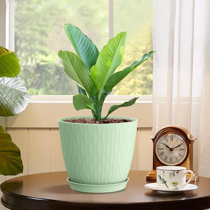 6 inch Plant Pots, 5 Pack Flower Pots - Image 5