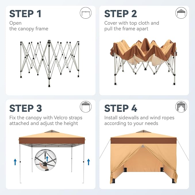 PHI VILLA 10x10 Pop Up Canopy Tent - Image 9