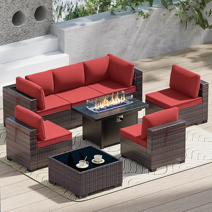Outdoor Terrace Furniture Set, 8 Piece Outdoor Furniture Set, by ASJMR