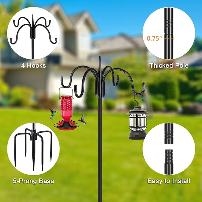 FEED GARDEN [Upgrade Version 92 Inch Four Shepherd Hooks - Image 3