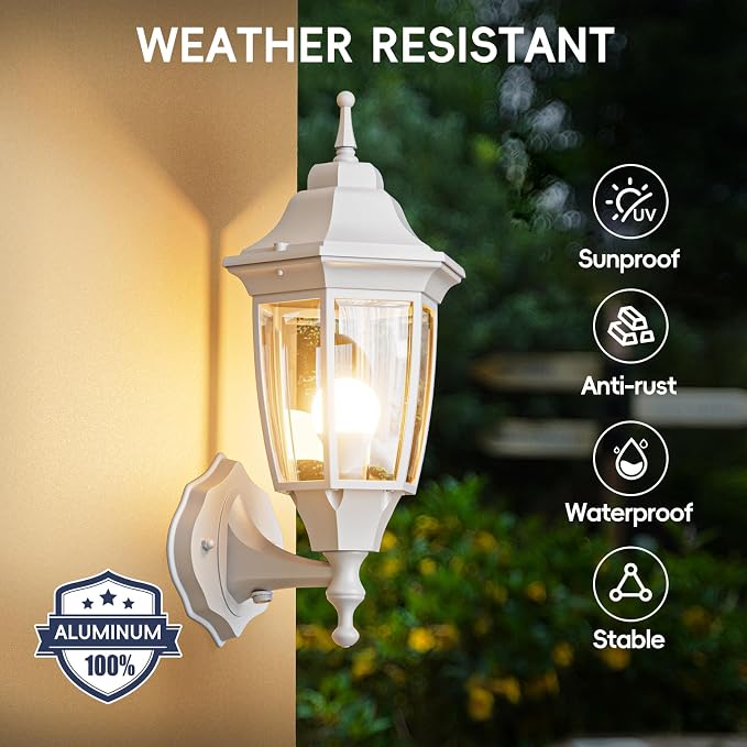 EMART Dusk to Dawn Outdoor Porch Light, Exterior Anti-Corrosion, Waterproof - Image 2