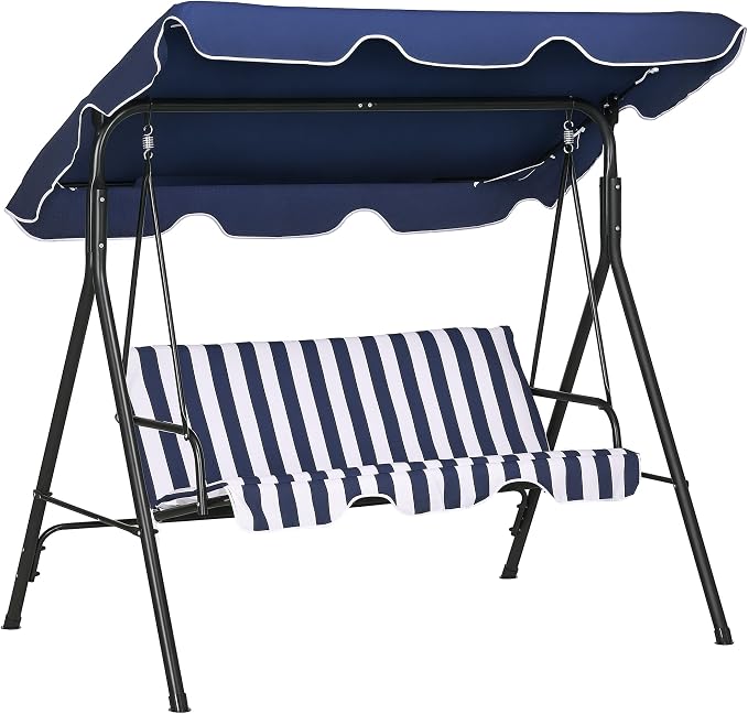 Outsunny 3-Seat Outdoor Patio Swing Chair by Outsunny