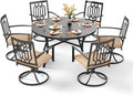 PHI VILLA 7 Pieces Round Outdoor Dining Set by PHIVILLAThepioneerofcomfortablehouseholdsupplies