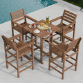 Patio Bar Table, Adirondack Chairs and Table 5 Pieces Set, Bar Height Chairs by Orbcove