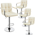 Yaheetech Bart Stools Set of 4, PU Leather Adjustable Barstools by Yaheetech