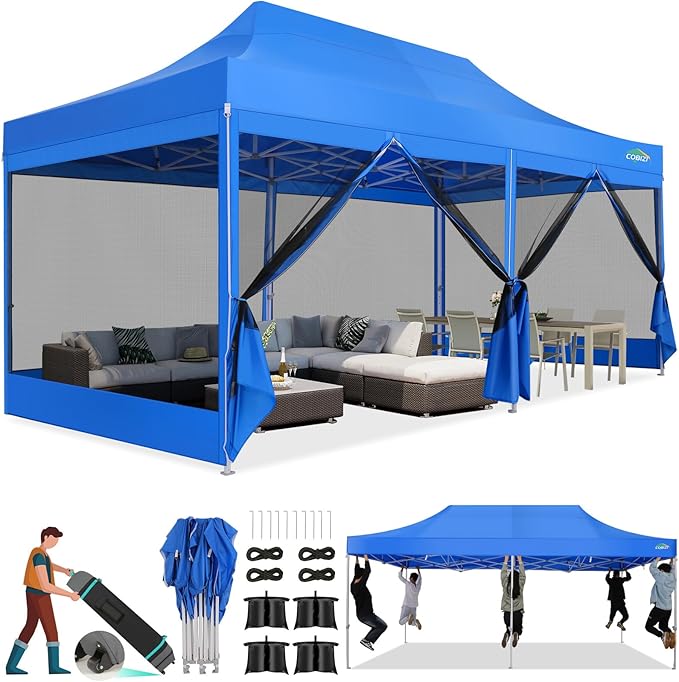COBIZI 10x20 Canopy Tent, Heavy Duty Pop up Canopy by COBIZI