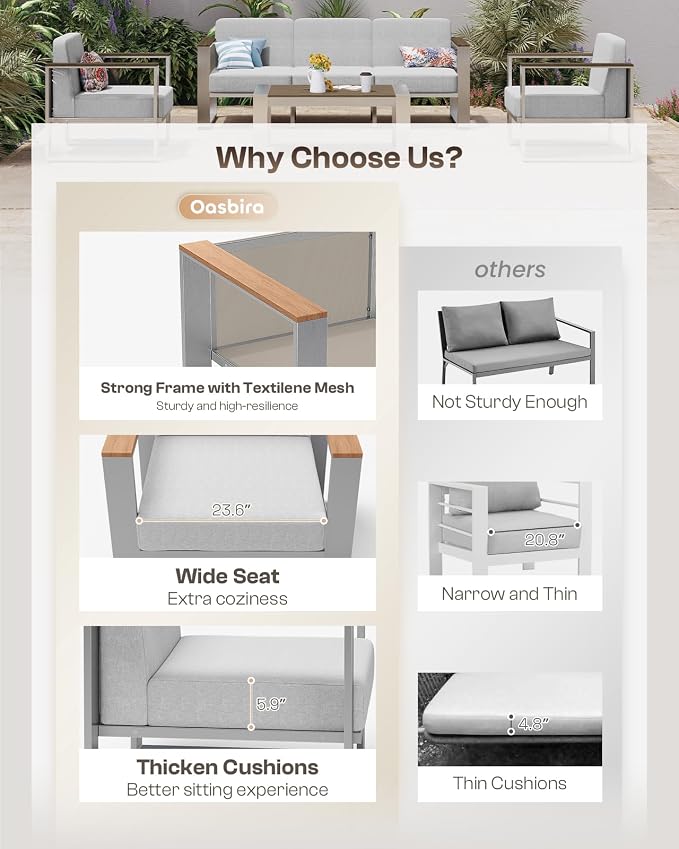 Outdoor Aluminum Loveseat, Modern Patio Patio Furniture - Image 6