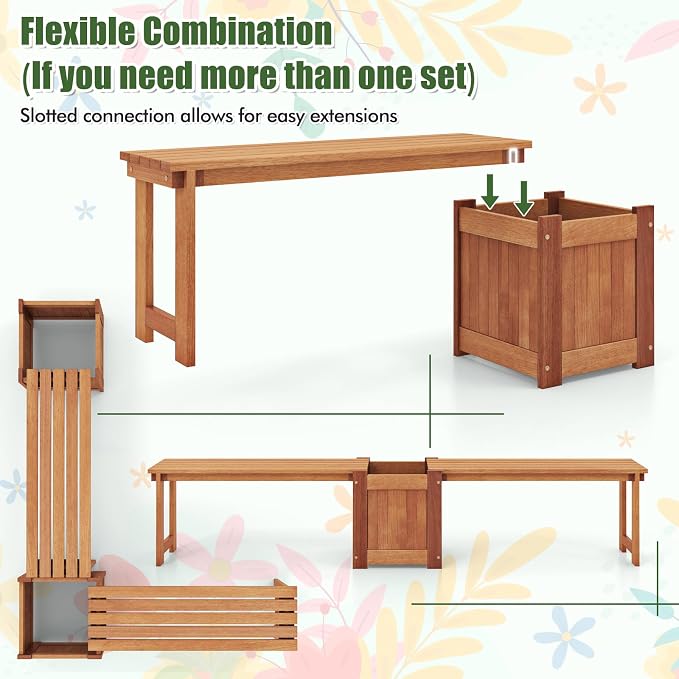 Giantex Set of 2 Outdoor Bench - Image 5