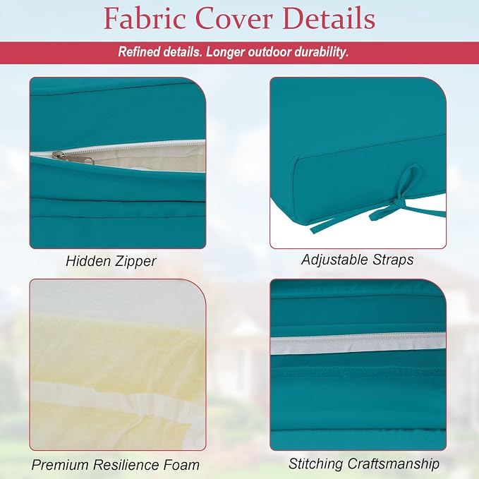 Chaise Lounge Cushions Outdoor 72x21x4 Inch, Patio Lounger Chair Cushion - Image 3