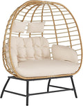 SWITTE Double Wicker Egg Chair Outdoor, Indoor 2-Person Papasan Loveseat by SWITTE