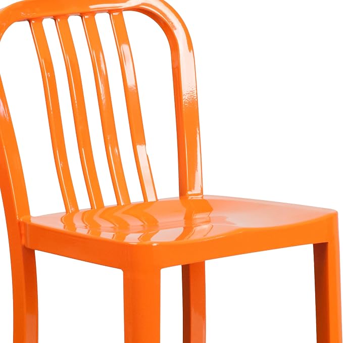 Flash Furniture Commercial Grade 24" High Orange Metal Indoor-Outdoor Counter - Image 9