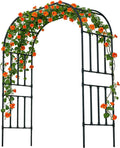 Square Tube Garden Arch Trellis, 8.2FT x 5FT Metal Arbor, Outdoor Trellis by CaroTex