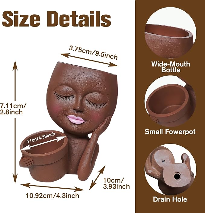 Face Double Plant Pot - Image 3